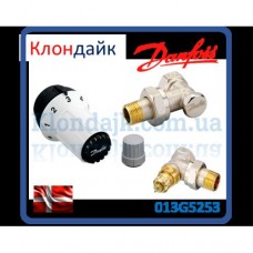 Danfoss Клапан RA-FN + термостатический елемент RAS-C + клапан запорный RLV-S угловой Danfoss Клапан RA-FN + термостатический елемент RAS-C + клапан запорный RLV-S угловой