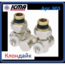 Icma Однотрубный вентиль для панельного радиатора с бапасном угловой Icma Однотрубный вентиль для панельного радиатора с бапасном угловой